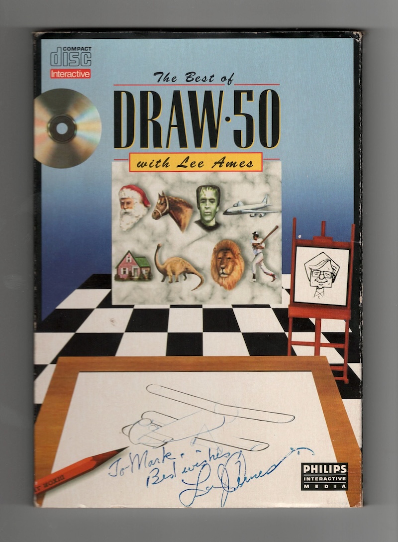 A scan of the CDi title 'Draw 50' signed by Lee Ames